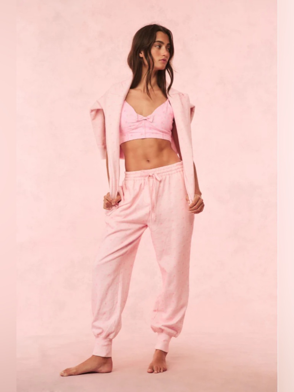 LoveShackFancy Lolana Floral Cotton Sweatpants Sz M - Picture 2 of 9